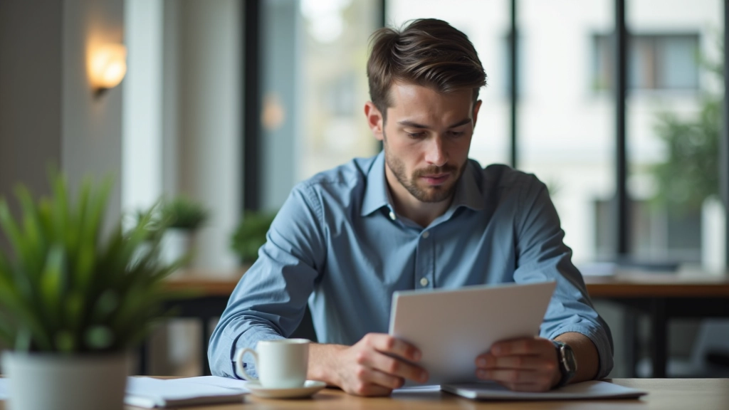 Person studying intently with notebook and coffee, focused learning moment